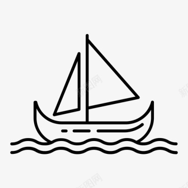 帆船钓鱼海上图标图标
