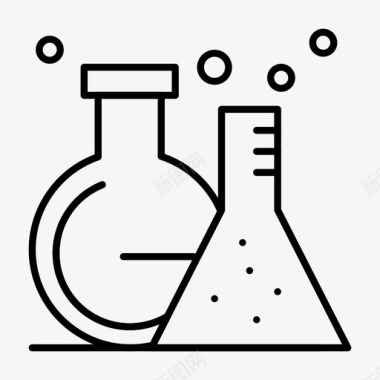 M4V烧瓶玻璃器皿实验室图标图标