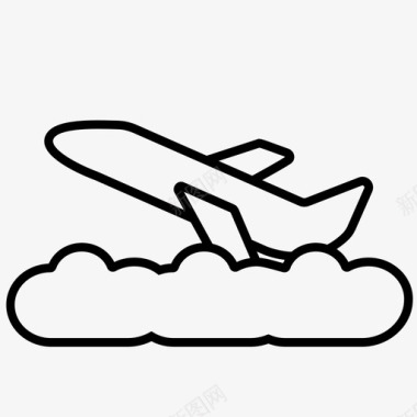 飞机上升飞机云图标图标