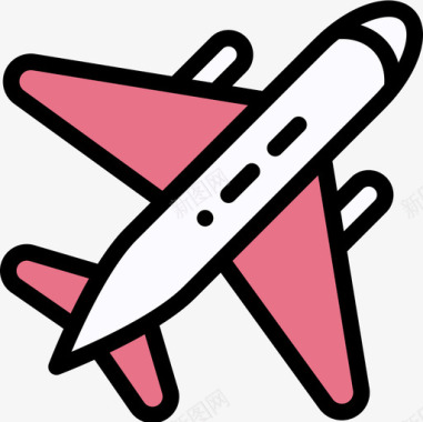 空运电子商务56线性颜色图标图标