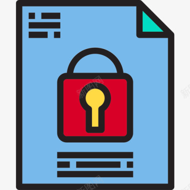 公共标识安全锁互联网安全41线性颜色图标图标