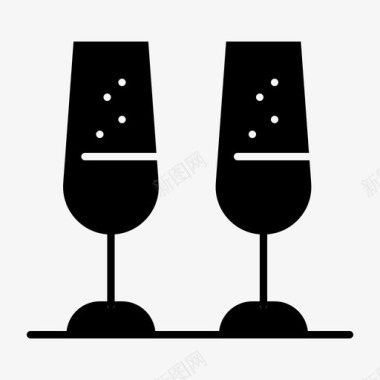 庆祝香槟酒杯干杯图标图标