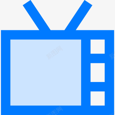 电视电信4蓝色图标图标