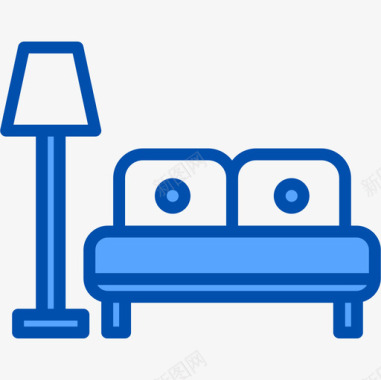 沙发家具34蓝色图标图标