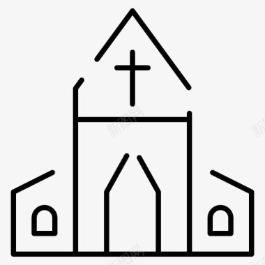 十字架教堂十字架复活节图标图标