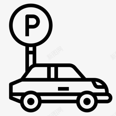 餐厅挂图停车场运输车辆图标图标