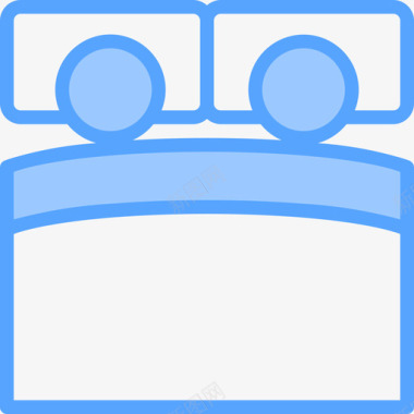 双人床10号卧室蓝色图标图标
