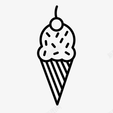 冰淇淋筒凉爽食物图标图标