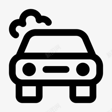 烟雾素材汽车排放维修图标图标