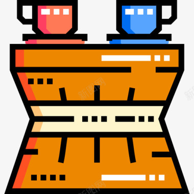 创意咖啡桌咖啡桌家用11线性颜色图标图标