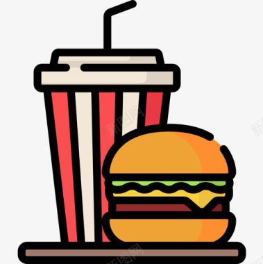 原色汉堡快餐43原色图标图标