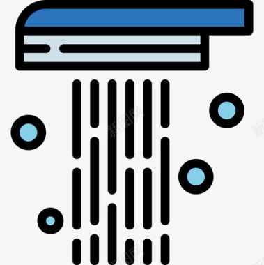 美发沙龙logo淋浴美发沙龙9线性颜色图标图标