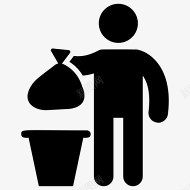 扔垃圾处理生活清洁图标图标