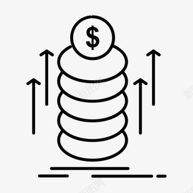 V货币捆绑硬币图标图标