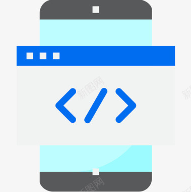 代码智能手机功能4扁平图标图标
