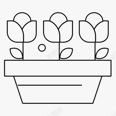 春天ppt花生长植物图标图标