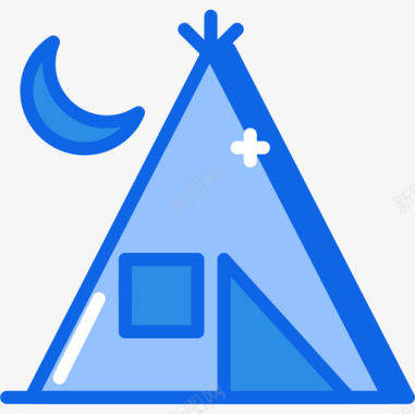 帐篷户外活动27蓝色图标图标