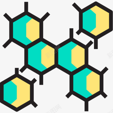 分子医疗保健9线性颜色图标图标