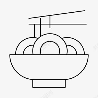 中国哲学面条碗中国图标图标