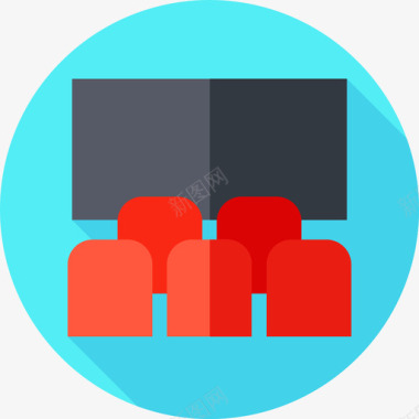 矢量电影放映机电影院放映9平面图标图标