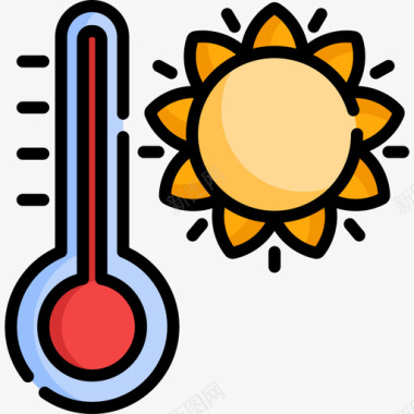 天气插件天气图标炎热天气195线性颜色图标图标