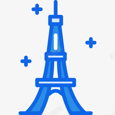 埃菲尔铁塔旅游191蓝色图标图标