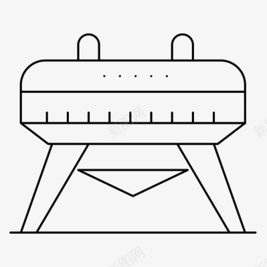 鞍马体操运动场地及运动训练细线图标图标