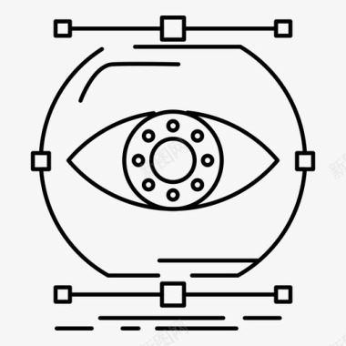 监控视觉化概念监控图标图标
