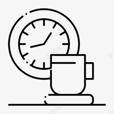 时间的流逝咖啡休息时钟图标图标