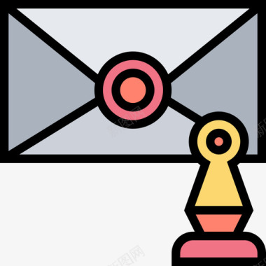 字母邮政元素4线颜色图标图标
