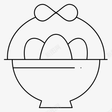 篮子复活节鸡蛋图标图标