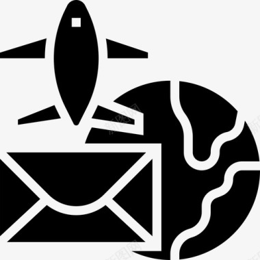 航空服务邮政要素2字形图标图标