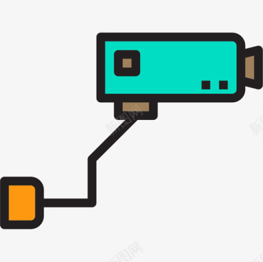 迷人彩色Cctv设备和技术7线性彩色图标图标