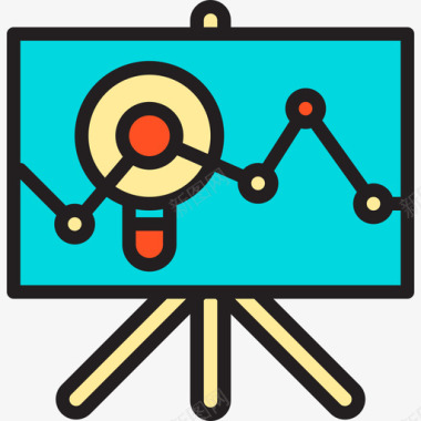 矢量数据分析数据分析6线性颜色图标图标