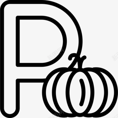字母P语音线性图标图标