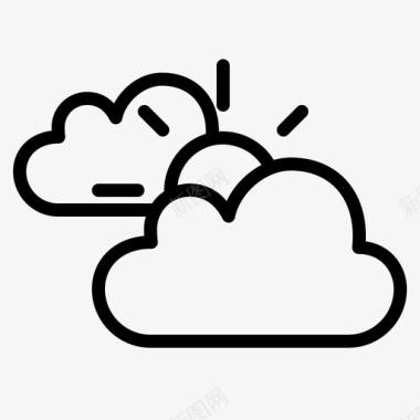 阳光下多云多雨阳光图标图标