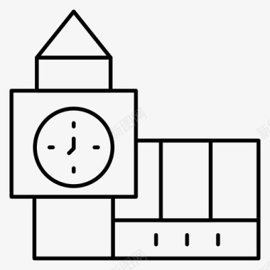 网状物钟楼建筑物地标图标图标