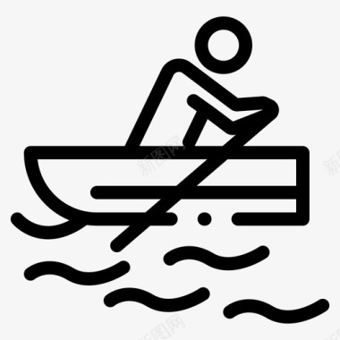 划船训练水上图标图标