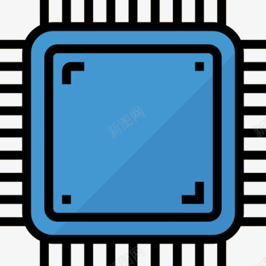 处理器计算机技术5线性彩色图标图标