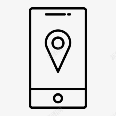 智能手机定位gps应用程序地图pin图标图标