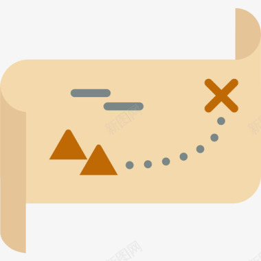 平面图矢量藏宝图海盗6号平面图图标图标