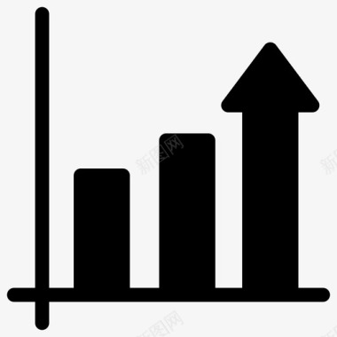 数据增长先投资增加增长直方图图标图标