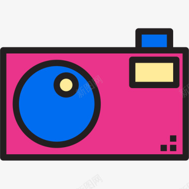 相机标志相机购物和电子商务5线性颜色图标图标