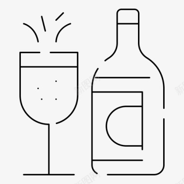 玻璃瓶子饮料图标图标