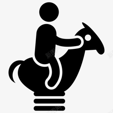 骑马娱乐玩时间图标图标