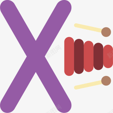 字母X语音3平坦图标图标