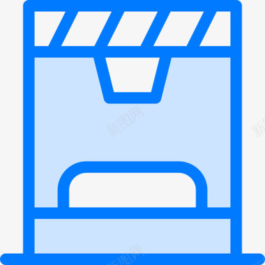 纸盒爆米花爆米花电影院40蓝色图标图标