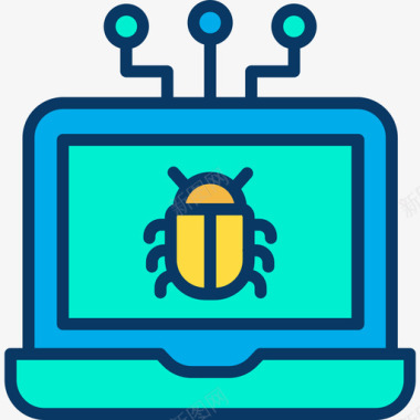 寻找bugBug网络安全11线性颜色图标图标