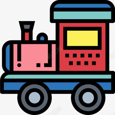 火车玩具玩具童年2线颜色图标图标