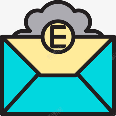 电子邮件电子邮件浏览器和界面8线性颜色图标图标
